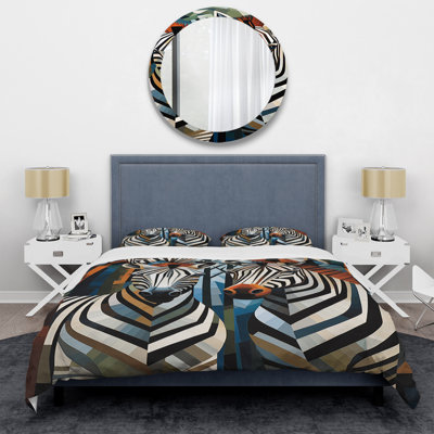 Ensemble de housse de couette à motif zébré noir et blanc