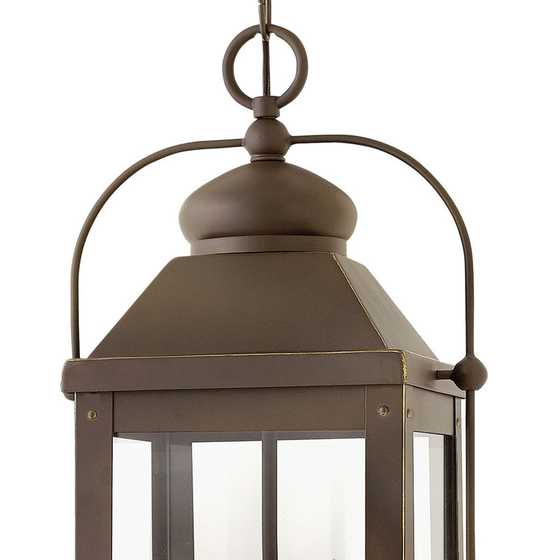 Anchorage 3-Light Outdoor Hanging Carriage Lantern w/ LED Included, Light Oiled Bronze, LED
