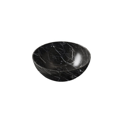 Lavabo de salle de bain en céramique noir mat 14 po, motif pierre, facile à entretenir, idéal pour les rénovations Lavabo de 14,41 po sans robinet, résistant aux taches et à l'entretien à long terme