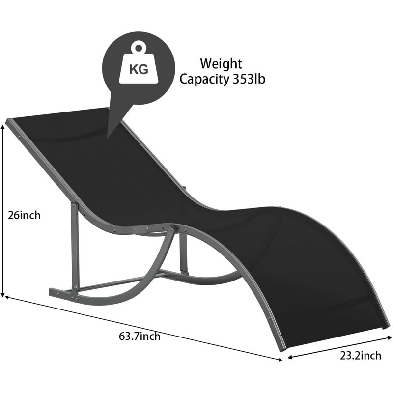 Patio Chaise Lounge Outdoor Set of 2 with S-Shaped Ergonomics, PVC-coated polyester Fabric, Aluminum Pool Chaise Lounges for Pool, Garden, Beach, and Backyard - All-Weather Design