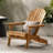 Folding Adirondack Chair Outdoor Wooden Accent Furniture Fire Pit Lounge Chairs,Foldable Design For Patio & Garden Relaxation With Slatted Back & Wide Armrests- Teak Finis