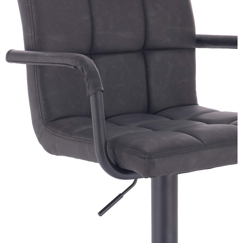 Merola Swivel Upholstered Adjustable Height Counter Stool, Anthracite, 4