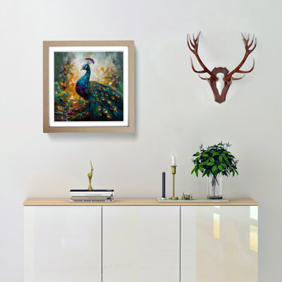 Peacock Palette Knife Painting No.1 - Framed Print