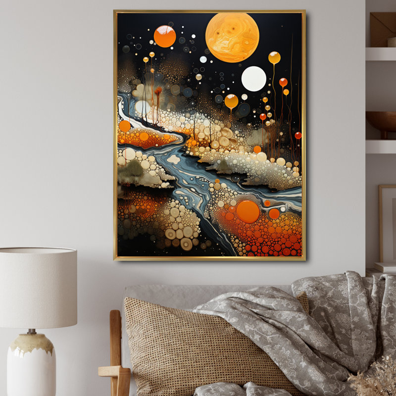 Collage Geyser Geotheral Wonders II sur toile, Cadre flottant doré, H 44 po x l 34 po x P 1,5 po