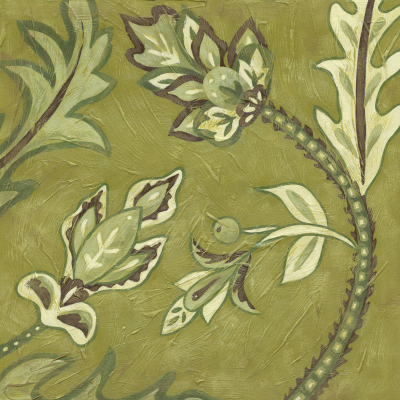 Medium Pistachio Paisley I (HL) - Wrapped Canvas Print, 30cm H x 30cm W x 3.8cm D