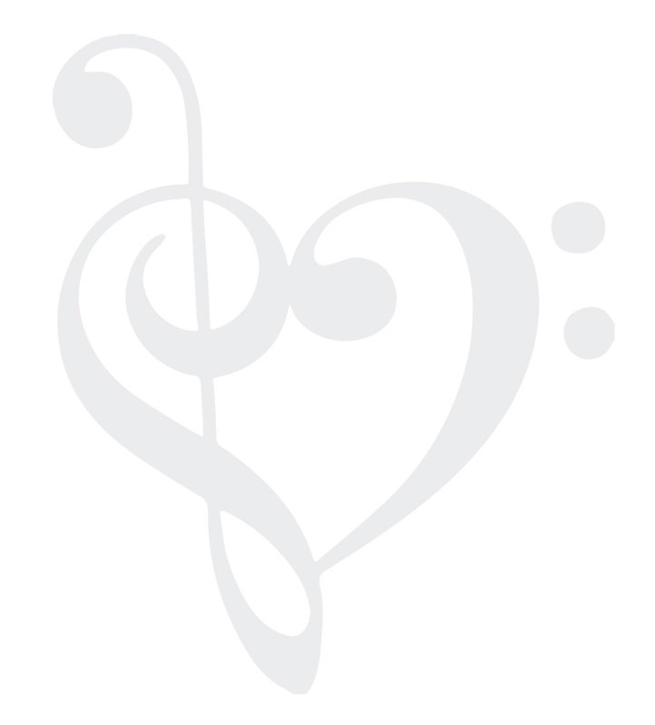 Décalcomanie murale coeur musical, Blanc, H 24 po x l 20 po x P 0,01 po