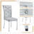 Modern 63" Faux Marble Dining Table Set with Spring-Supported PU Leather Chairs-117431214-131316160-131316161