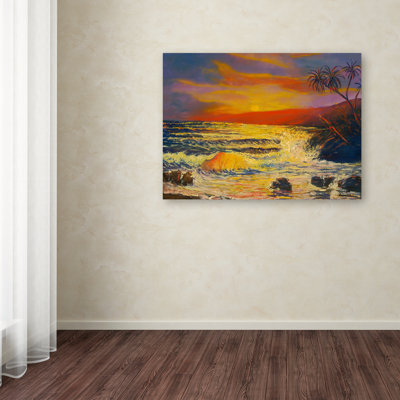 Luverne 'Maui Sunset' Painting Print on Wrapped Canvas