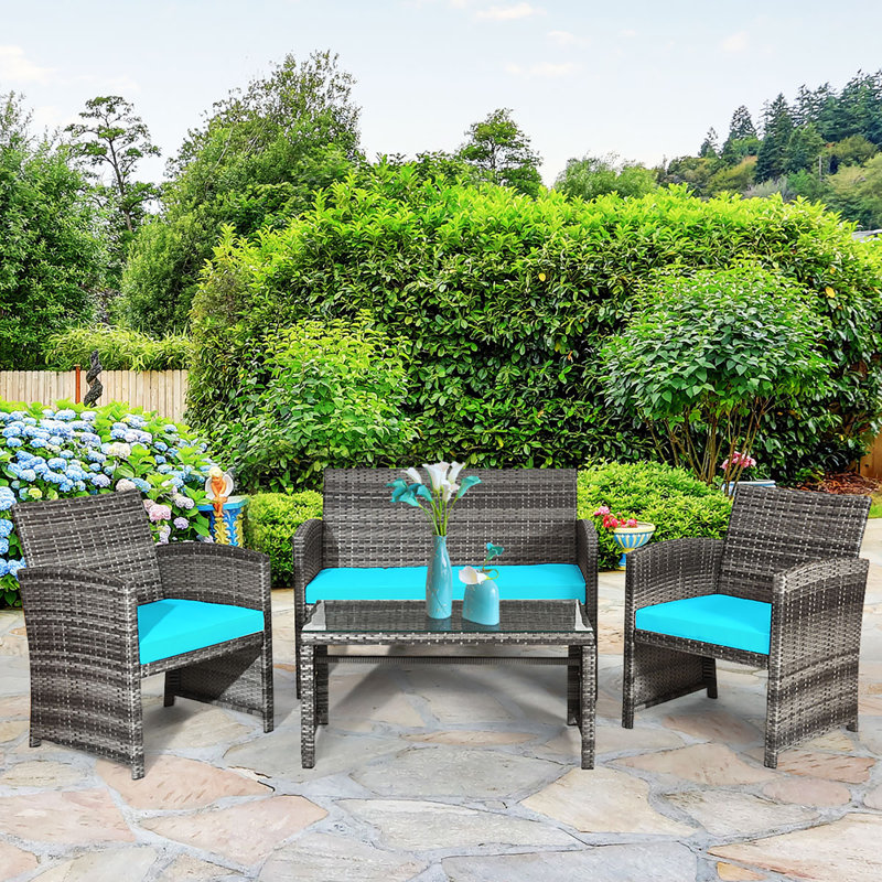 4 - Person Patio Conversation Set with Cushions