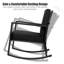 Chaise berçante d'extérieur en rotin avec coussins Conwell-462421738