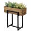 15 Inch Indoor Wood Planter Pot with Black Stand