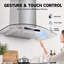Hotte de cuisine murale 36 pouces, hotte de cuisine convertible 900 CFM avec télécommande et contrôle tactile, avec mode mémoire et lumières DEL réglables et certifiée ETL