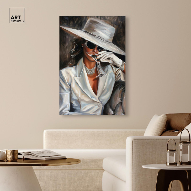 «Time for a Martini» par Art Remedy, Toile tendue, H 30 po x l 20 po, Toile tendue