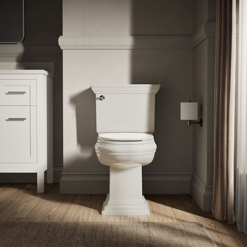 Kohler Brevia Quiet-Close Toilet Seat with Grip-Tight Bumpers and Quick-Attach Hardware, Biscuit, Elongated