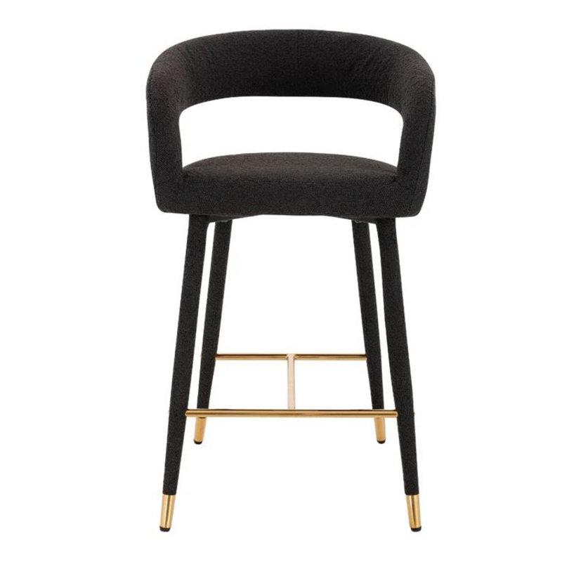 Spain Boucle Counter Stool, Black