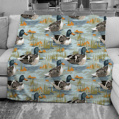 Couverture en molleton bleu canard