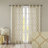 Fretwork Print Grommet Top Window Curtain Panel With Geometric Design And Light-Filtering Texture-534900627-534900631