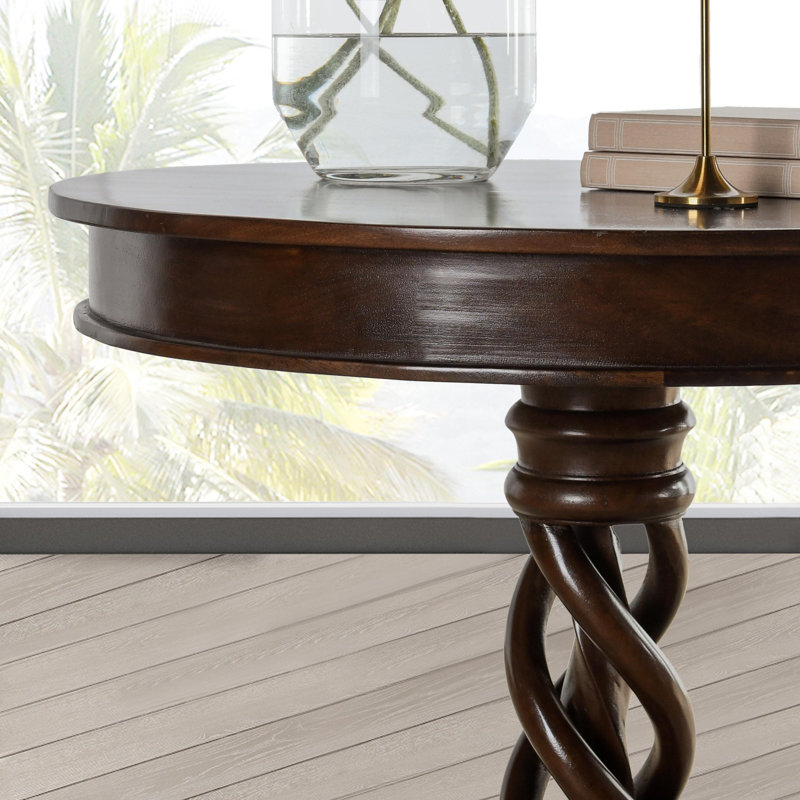 Solid Wood End Table, Dark Brown