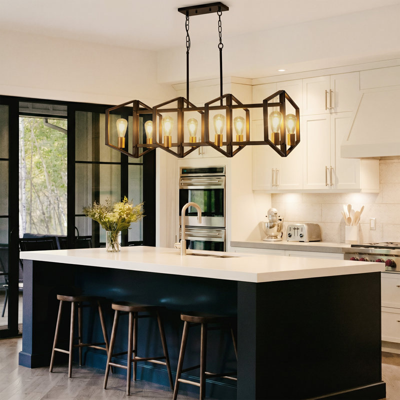 8-Light Dimmable Kitchen Island Pendant