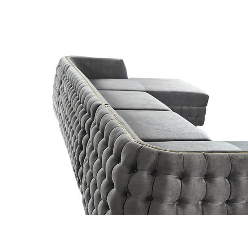 Canapé modulaire Lehar, Velours gris