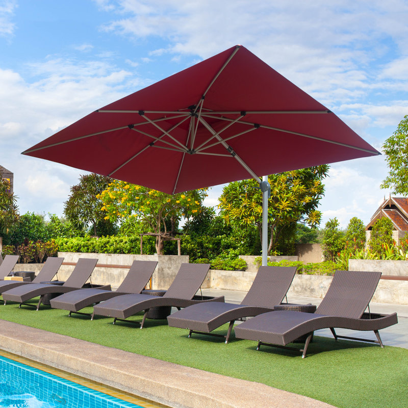 Parasol en porte-à-faux Deraway, Rouge, 12 pi x 10 pi