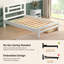 Lit simple avec 2 tiroirs de rangement, lit plateforme en bois massif avec tête de lit, cadre de lit simple pour les adultes, support à lattes de bois, aucun sommier requis, blanc