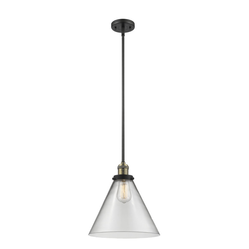 Hardman 1 - Light Single Pendant, Clear, Black Antique Brass, 10" H x 8" W x 8" D