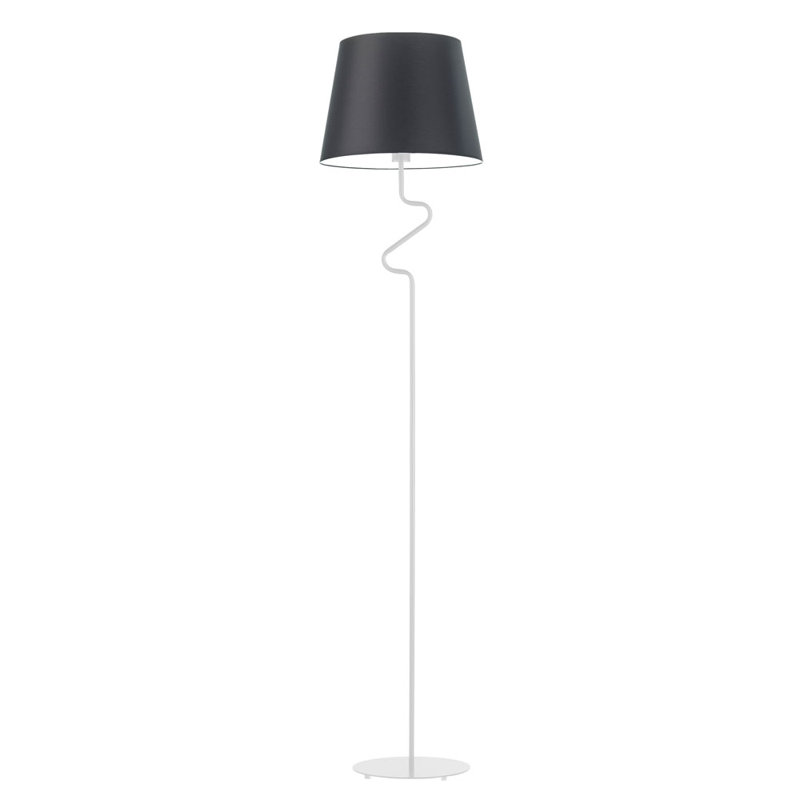 Lutjens 174cm Traditional Floor Lamp, White, Black