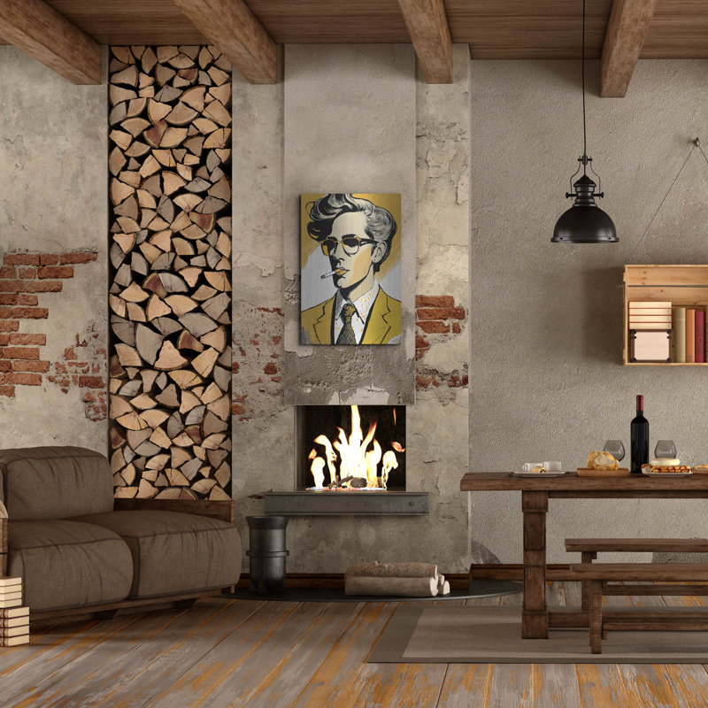 Art mural en métal Winston Porter «Cigarette Man» par Andreas Magnusson, H 36 po x l 24 po