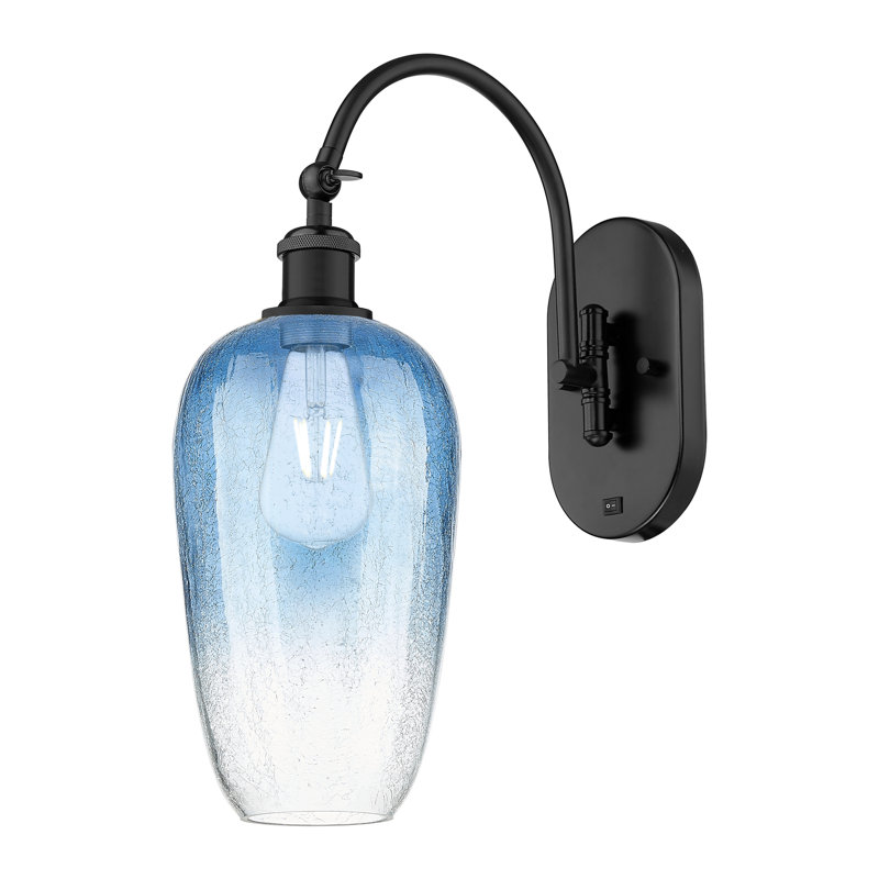 Applique murale pivotante 1 lumière Ballston - Kazmierski, Bleu saphir, Noir mat