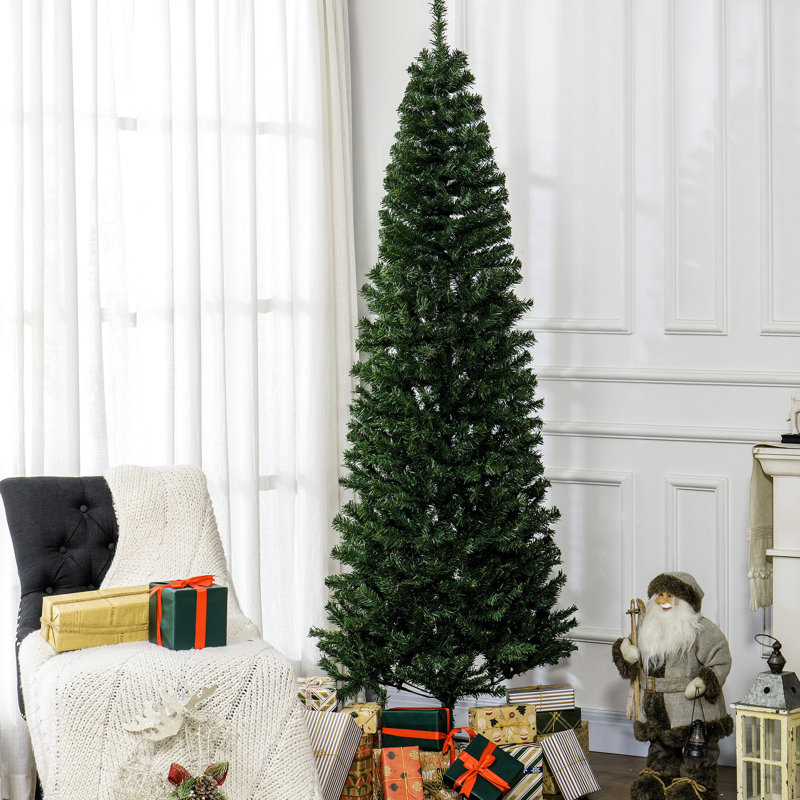 7ft Artificial Christmas Tree Slim, Fir, , 818 Tips, Branch Slim Fir 7ft, Flame-retardant