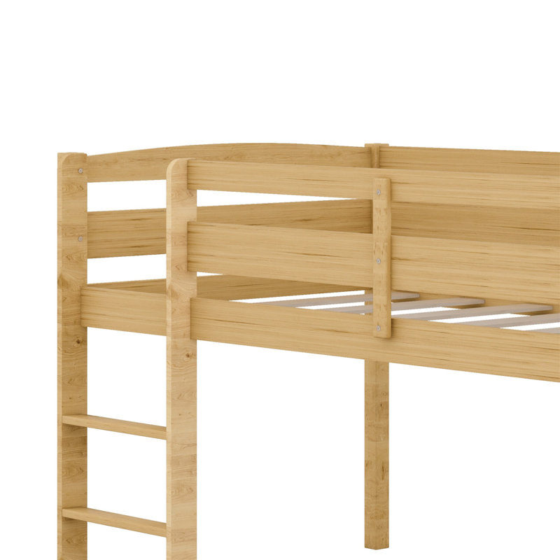 Lit mezzanine bas avec échelle, Naturel