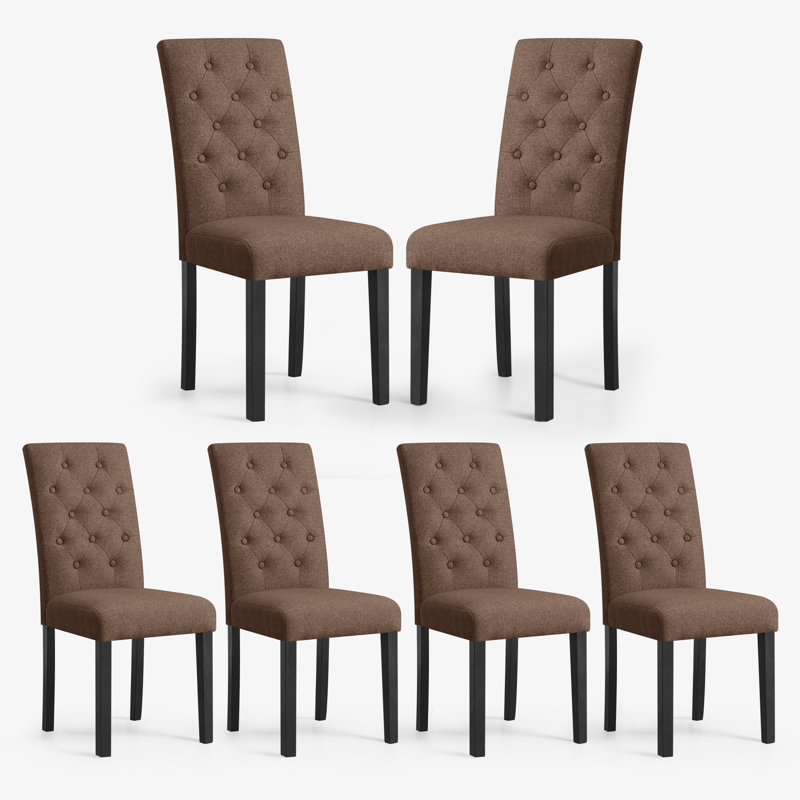 Chaises de salle à manger capitonnées en tissu Parsons, Chocolat