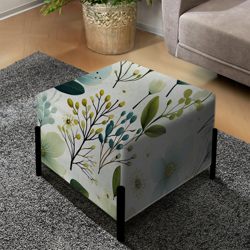 Heanue - Repose-pieds carré floral