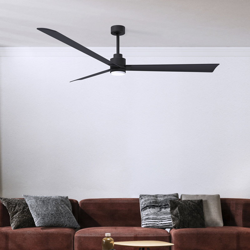 Ventilateur de plafond Alessandra, Noir mat, Noir mat, 72"