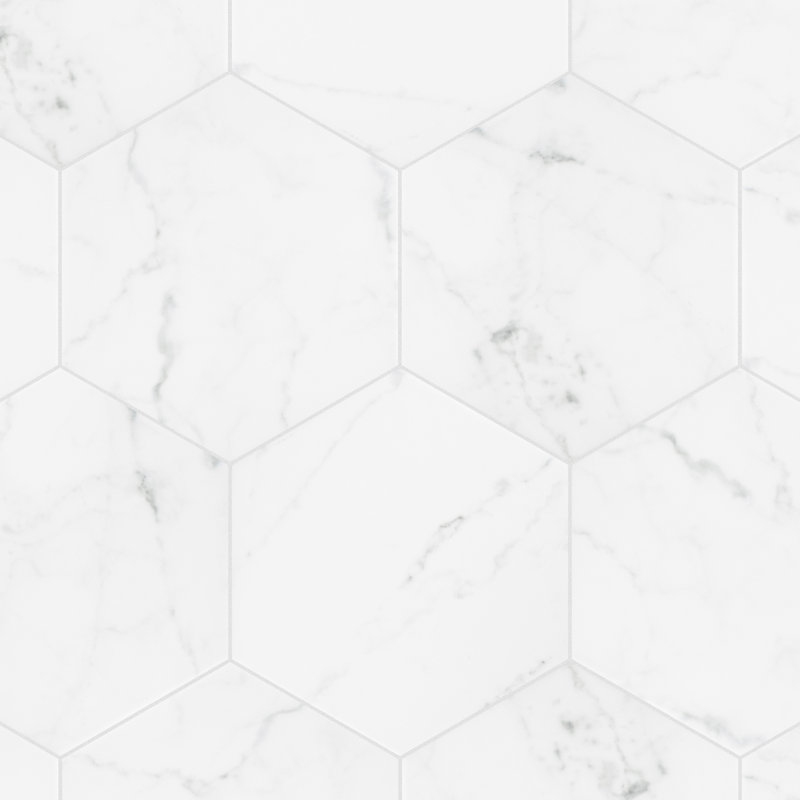 Classico Carrara 7" x 8" Porcelain Marble Look Wall & Floor Tile