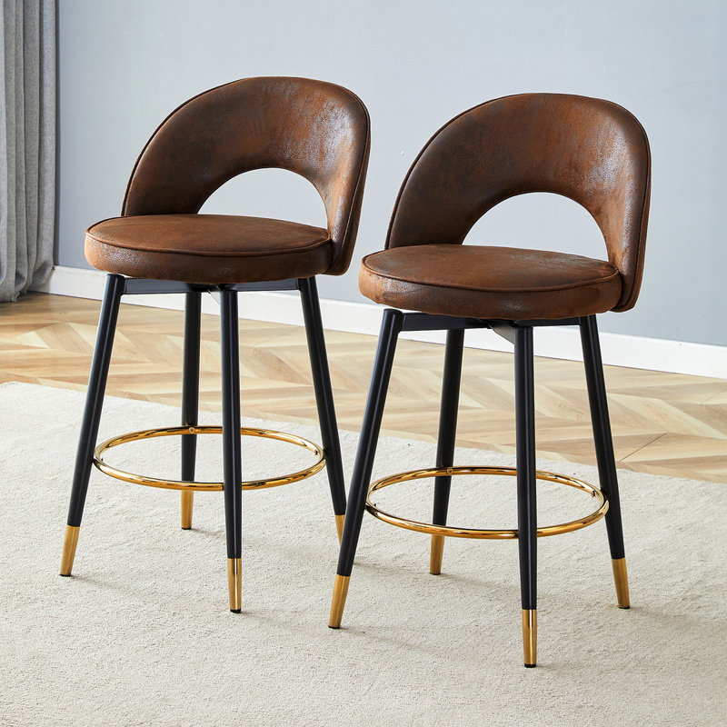 360 ° Rotatable Bar Chair.Modern Echnology-Fabric Upholstered Bar Stool Bar Chair With Smooth And Beautiful Metal Legs For Dining Room, Kitchen, Terrace And Guest Office Chair