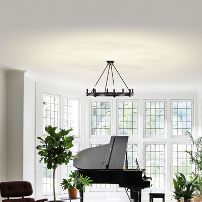 Oronde 8 - Light Dimmable Wagon Wheel Chandelier