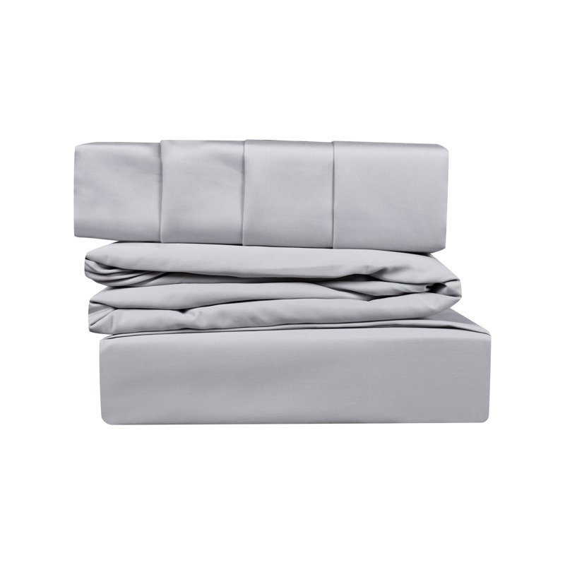 Ensemble de draps 100% coton 800 fils, Très grand, Argent