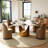 Set Of 1 Upholstered Kitchen & Dining Room Barrel Chair, Mid Century Modern Round Velvet Dining Chair, 360 Degree Swivel Comfy Armless Accent Makeup Vanity Side Chair for Bedroom Living Room-345151545