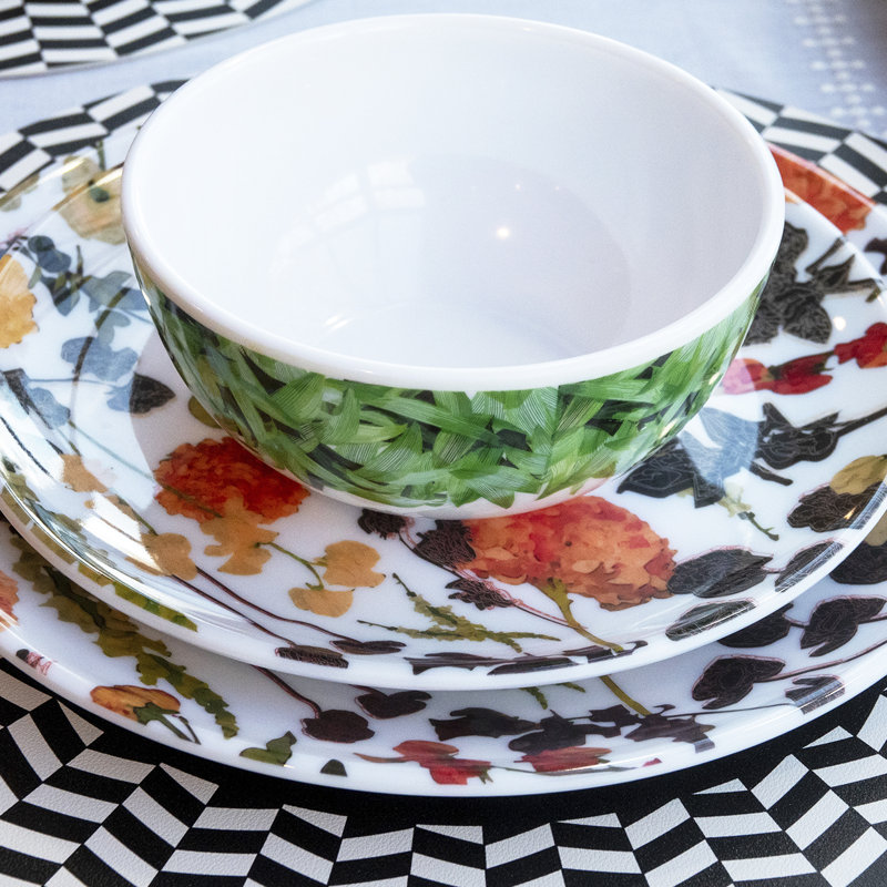 Bol Mckinney, Orange; rouge; blanc, Floral