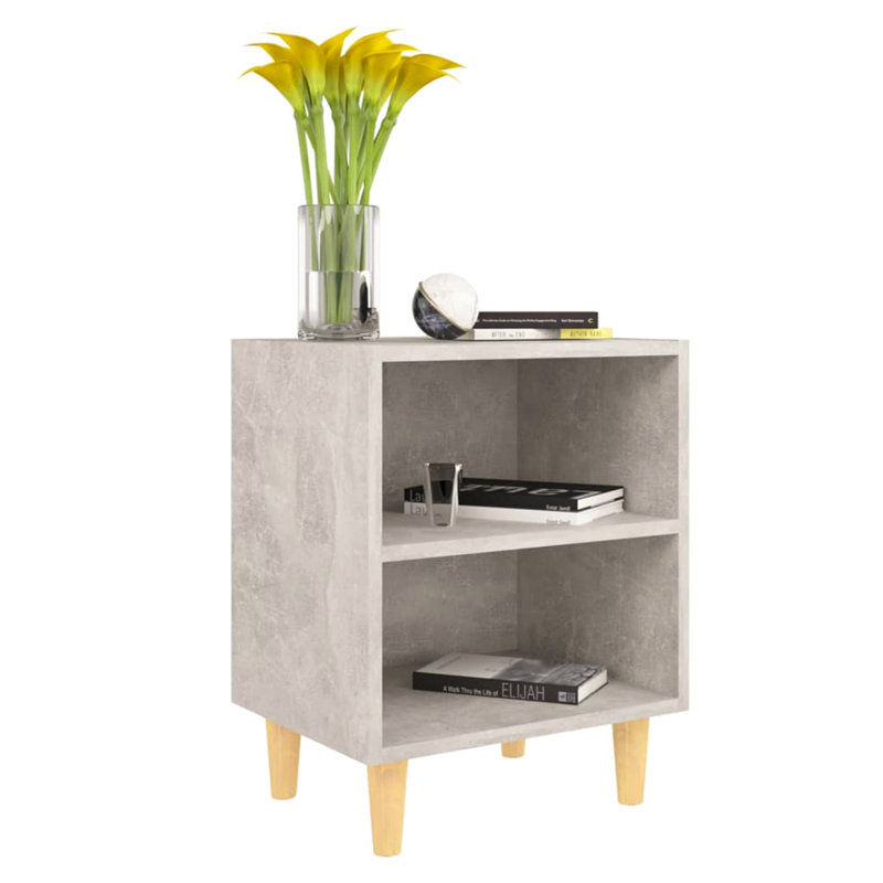 Sheryl 40cm W Manufactured Wood Bedside Table, Light Grey, Individual