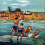 Ice Cream Truck at the Beach 1 Piece Wrapped Canvas Painting-263162303