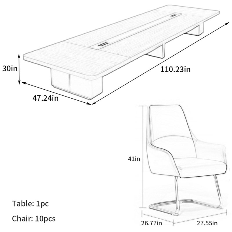 Parini, H 30 po x L 110,23 po x l 47,24 po, Brun / Beige
