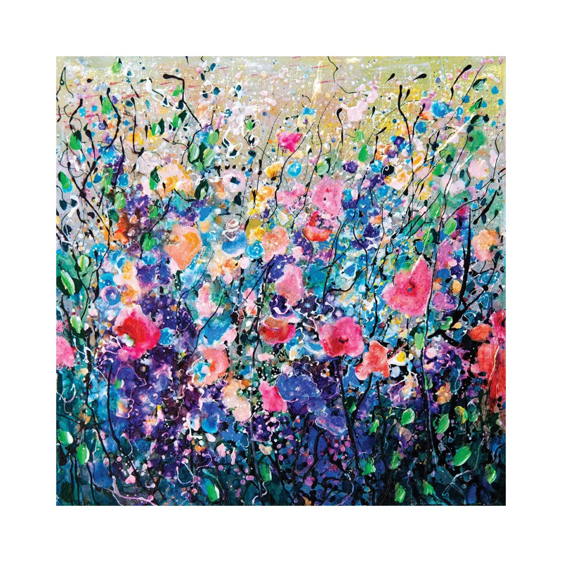 Colourful Flowers Painting - Wrapped Canvas Painting, 30.48 cm H x 30.48 cm W
