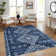 Boho Machine Washable Rug with Rubber Backing for Living Room Non-Slip Dining Room Rug Easy-Cleaning Floor Carpet for Bedroom Office Playroom_OKPHO_338N_Geometric_Blue