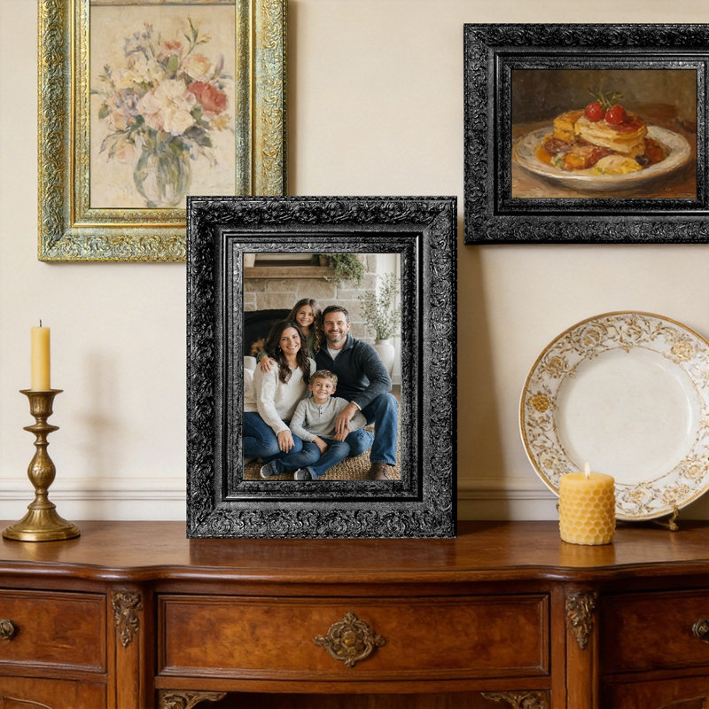 Cadre photo 11 pi x 14 po noir pour décor de cheminée 1PC