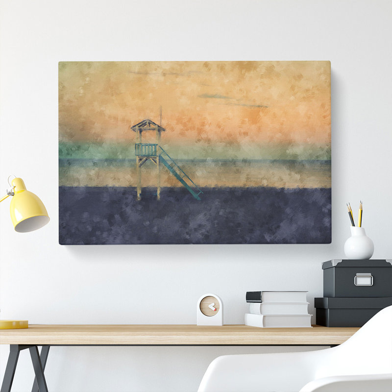Beach Lifeguard Tower - Wrapped Canvas, 35cm H x 50cm W x 3cm D