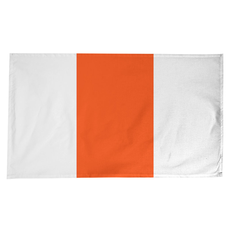 Philadelphia Table Runner, White/Orange/White, Cotton Blend, 102" x 58"