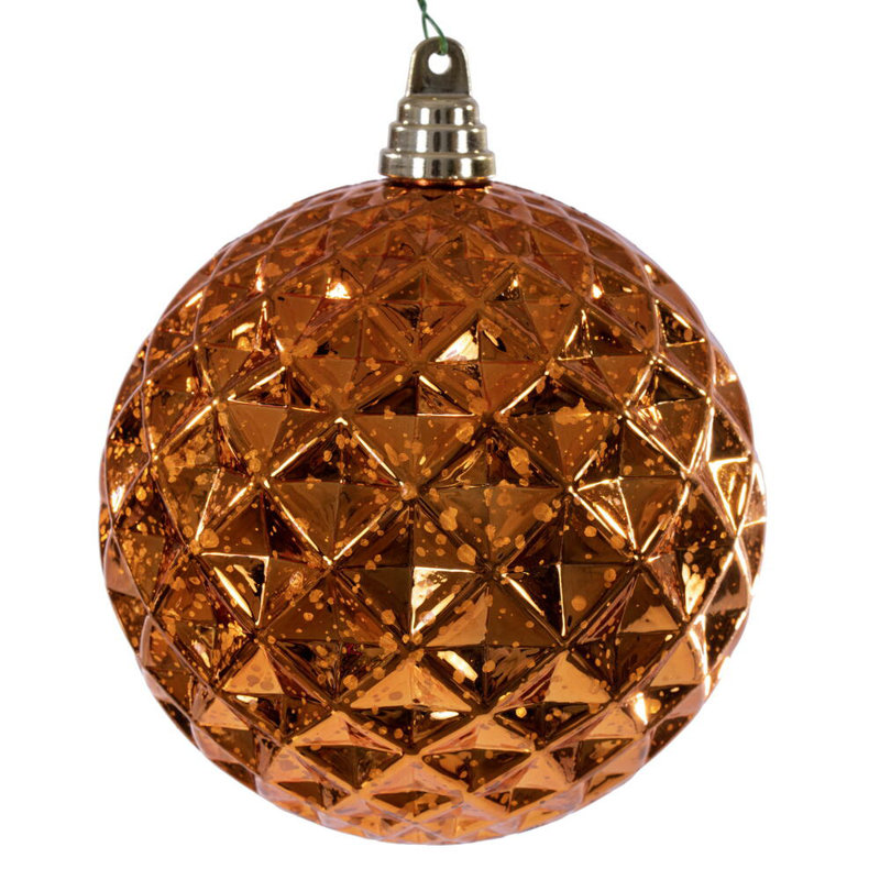 Ornement de Noël 6 po incassable, Orange brûlé